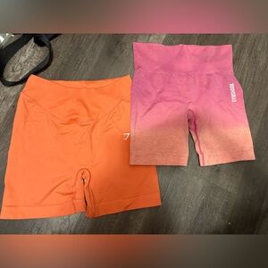 Gymshark Orange and Pink Shorts